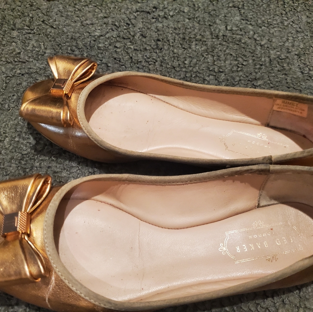Ted Baker rose gold ballet flats